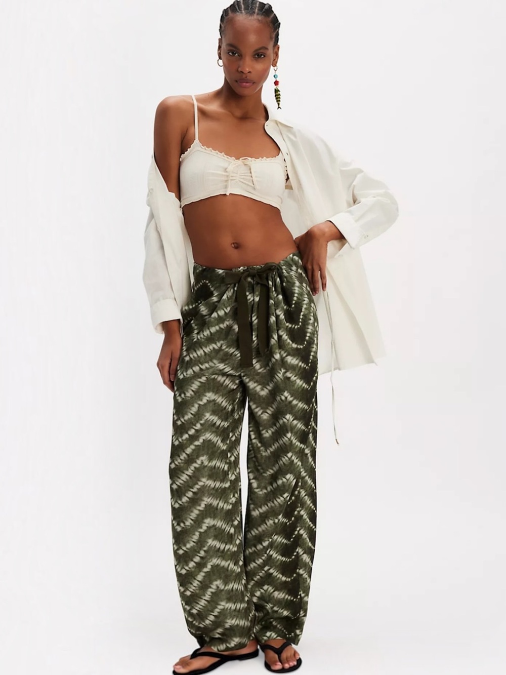 Kinga Csilla Shiloh Sun Straight-Leg Pants Small New Tie Dye Free People Lounge